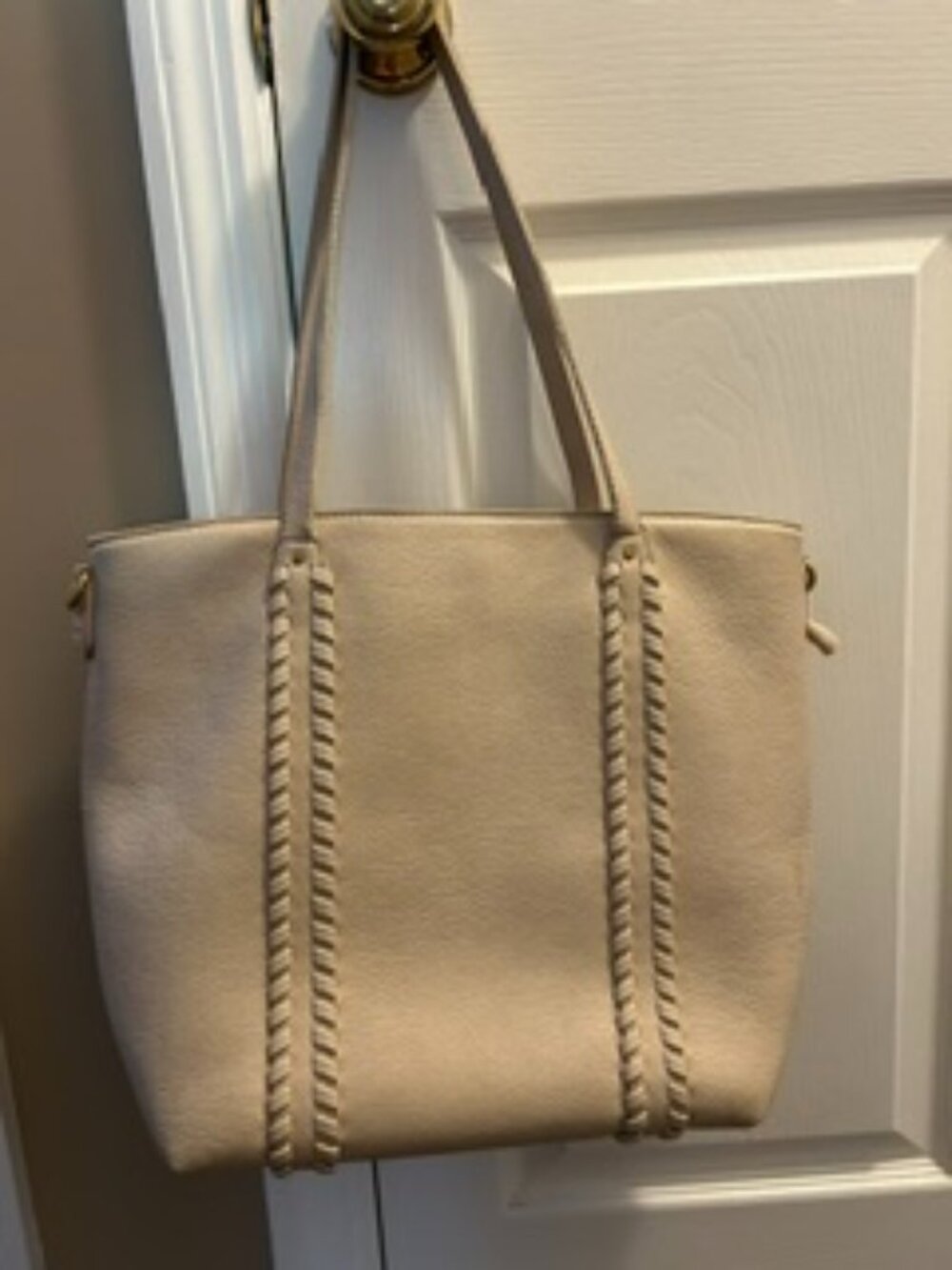 Style & Co. Beige Braided Faux Leather Purse/Tote